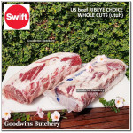 Beef Ribeye lip-on USDA CHOICE frozen whole cut +/- 8kg price/kg brand SWIFT - PREORDER 2-3 days notice (Scotch-Fillet / Cube-Roll)